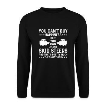 Funny Skid Steer Loader T-Shirt - Unisex Sweatshirt - black - Front - Alina (178cm) & Michal (187cm)
