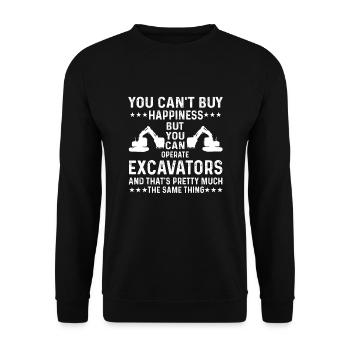 Funny excavator driver saying - Unisex Sweatshirt - black - Front - Alina (178cm) & Michal (187cm)