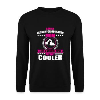 Baggerfahrer Mama - Unisex Pullover - Schwarz - Vorne - Alina (178cm) & Michal (187cm)