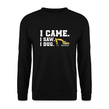 Funny Excavator Lovers Shirt - Unisex Sweatshirt - black - Front - Alina (178cm) & Michal (187cm)