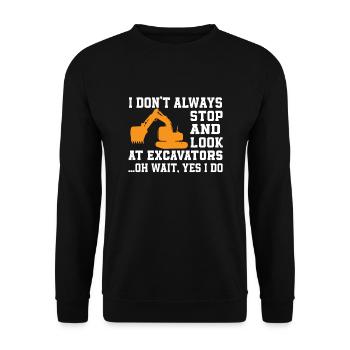 Funny excavator saying - Unisex Sweatshirt - black - Front - Alina (178cm) & Michal (187cm)
