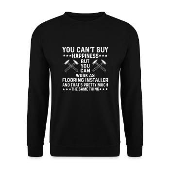 Tolles Geschenk Für Bodenleger - Unisex Pullover - Schwarz - Vorne - Alina (178cm) & Michal (187cm)