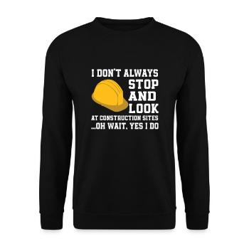 Lustiges Bauarbeiter-shirt - Unisex Pullover - Schwarz - Vorne - Alina (178cm) & Michal (187cm)