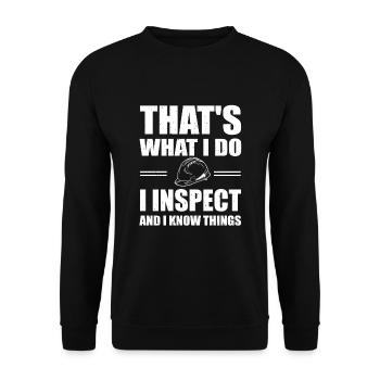 Funny Building Inspector T-Shirt - Unisex Sweatshirt - black - Front - Alina (178cm) & Michal (187cm)