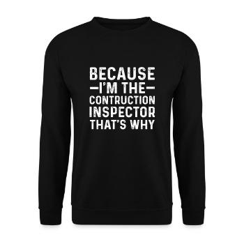 Drôle de cadeau d’inspecteur en bâtiment - Sweat-shirt Unisexe - noir - Devant - Alina (178cm) & Michal (187cm)