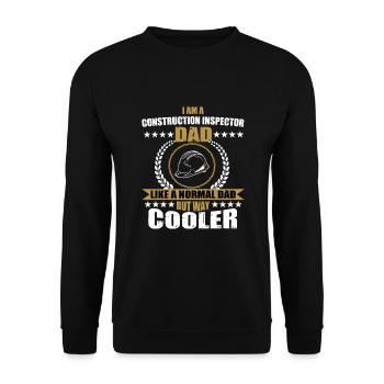 Building Inspector Papa - Unisex Sweatshirt - black - Front - Alina (178cm) & Michal (187cm)