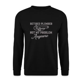 Pensioner Plumber Design - Unisex Sweatshirt - black - Front - Alina (178cm) & Michal (187cm)