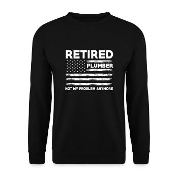 U.S. flag retired plumber - Unisex Sweatshirt - black - Front - Alina (178cm) & Michal (187cm)