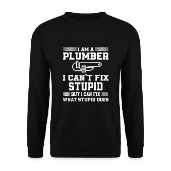 Funny plumber's gift - Unisex Sweatshirt - black - Front - Alina (178cm) & Michal (187cm)
