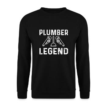 Funny plumber legend - Unisex Sweatshirt - black - Front - Alina (178cm) & Michal (187cm)