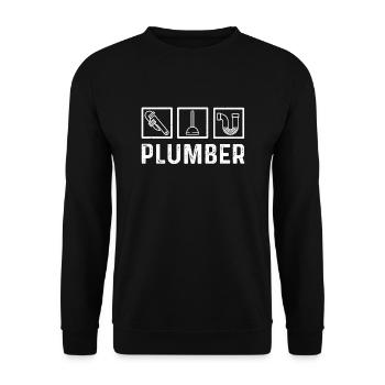 Plumber - Unisex Sweatshirt - black - Front - Alina (178cm) & Michal (187cm)