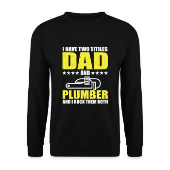Plumber and Dad - Unisex Sweatshirt - black - Front - Alina (178cm) & Michal (187cm)