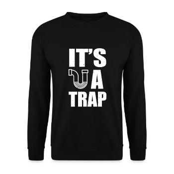 Funny plumber--t - shirt - Unisex Sweatshirt - black - Front - Alina (178cm) & Michal (187cm)