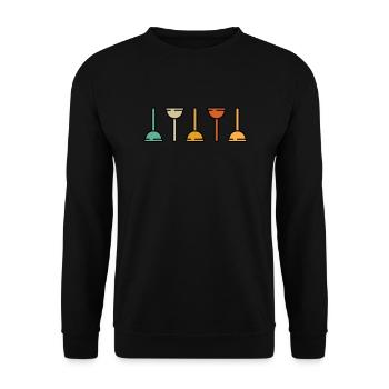 Saugglocke Toilette - Unisex Pullover - Schwarz - Vorne - Alina (178cm) & Michal (187cm)