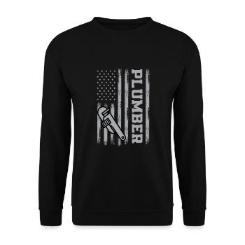 Plumber USA - Unisex Sweatshirt - black - Front - Alina (178cm) & Michal (187cm)