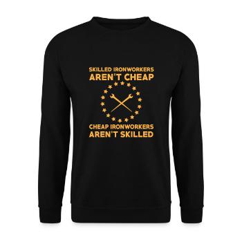 Ironworker slogan - Unisex Sweatshirt - black - Front - Alina (178cm) & Michal (187cm)