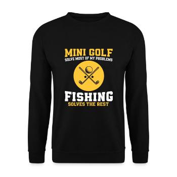 golf and fishing - Unisex Sweatshirt - black - Front - Alina (178cm) & Michal (187cm)