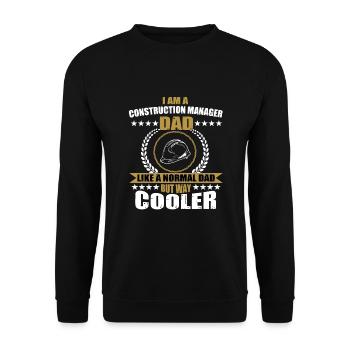 Lustiger Bauleiter Papa - Unisex Pullover - Schwarz - Vorne - Alina (178cm) & Michal (187cm)