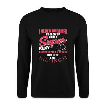 Site Manager Design - Unisex Sweatshirt - black - Front - Alina (178cm) & Michal (187cm)