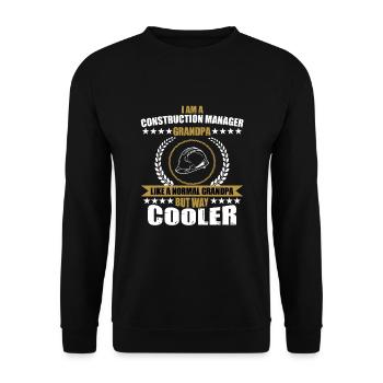 Funny construction manager Grandpa - Unisex Sweatshirt - black - Front - Alina (178cm) & Michal (187cm)