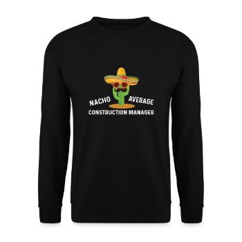 Nacho Average Construction Manager - Unisex Sweatshirt - black - Front - Alina (178cm) & Michal (187cm)