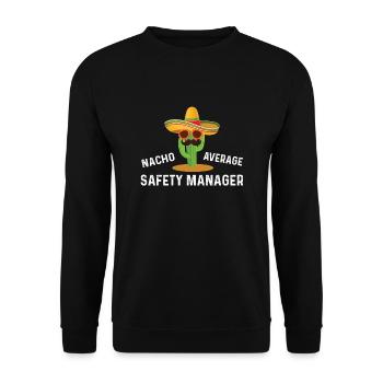 Nicht Durchschnittlicher Sicherheitsmanager - Unisex Pullover - Schwarz - Vorne - Alina (178cm) & Michal (187cm)