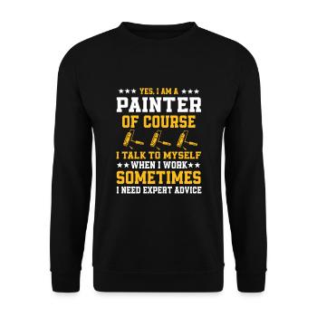 Drôle de dicton de peintre - Sweat-shirt Unisexe - noir - Devant - Alina (178cm) & Michal (187cm)