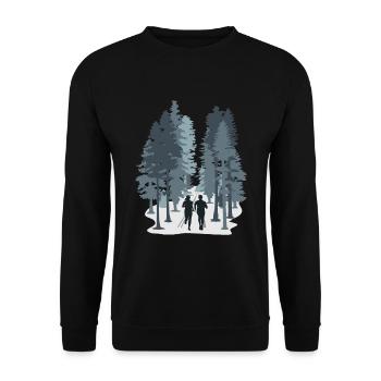 Courir, trail en forêt - Sweat-shirt Unisexe - noir - Devant - Alina (178cm) & Michal (187cm)
