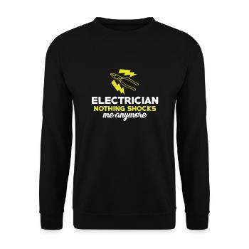 Électricien - plus rien ne me choque - Sweat-shirt Unisexe - noir - Devant - Alina (178cm) & Michal (187cm)