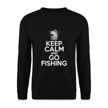 Keep Calm And Go Fishing - Unisex Sweatshirt - black - Front - Alina (178cm) & Michal (187cm)