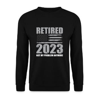 USA Retirement Shirt - Unisex Sweatshirt - black - Front - Alina (178cm) & Michal (187cm)