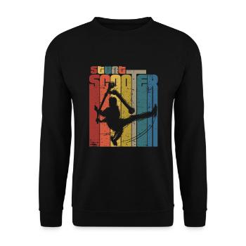 Scooter Tretroller - Unisex Pullover - Schwarz - Vorne - Alina (178cm) & Michal (187cm)