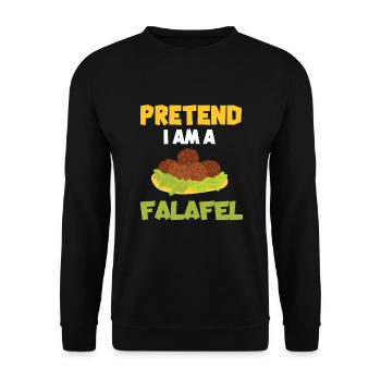 Pretend I'm a falafel - Unisex Sweatshirt - black - Front - Alina (178cm) & Michal (187cm)
