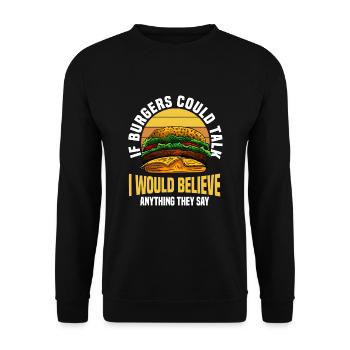 Amateurs de burgers - Sweat-shirt Unisexe - noir - Devant - Alina (178cm) & Michal (187cm)