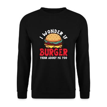 Drôle de chemise Burger - Sweat-shirt Unisexe - noir - Devant - Alina (178cm) & Michal (187cm)