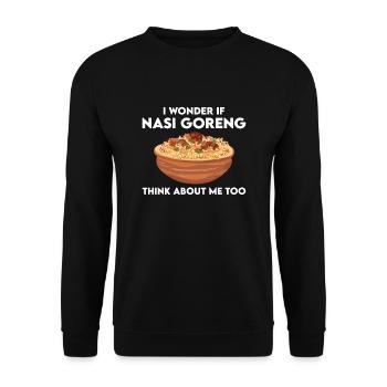 T-shirt Nasi Goreng amusant - Sweat-shirt Unisexe - noir - Devant - Alina (178cm) & Michal (187cm)