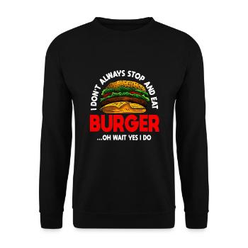 Cadeau Burger drôle - Sweat-shirt Unisexe - noir - Devant - Alina (178cm) & Michal (187cm)