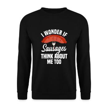 Sausage lover design - Unisex Sweatshirt - black - Front - Alina (178cm) & Michal (187cm)