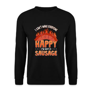 Funny Sausage T-Shirt - Unisex Sweatshirt - black - Front - Alina (178cm) & Michal (187cm)