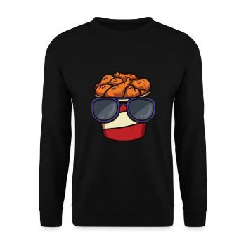 Fried Chicken Bucket with - Unisex Sweatshirt - black - Front - Alina (178cm) & Michal (187cm)
