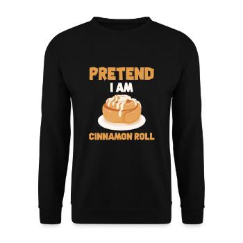 Pretend I'm a cinnamon bun - Unisex Sweatshirt - black - Front - Alina (178cm) & Michal (187cm)