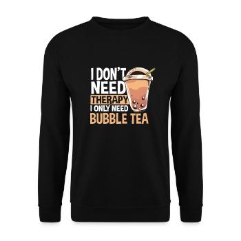 Funny Bubble Tea Gift - Unisex Sweatshirt - black - Front - Alina (178cm) & Michal (187cm)
