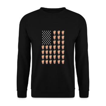 Bubble Tea USA Flag - Unisex Sweatshirt - black - Front - Alina (178cm) & Michal (187cm)