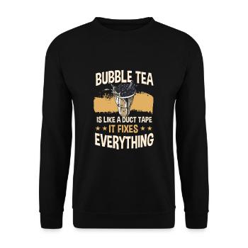 Funny Bubble Tea Shirt - Unisex Sweatshirt - black - Front - Alina (178cm) & Michal (187cm)