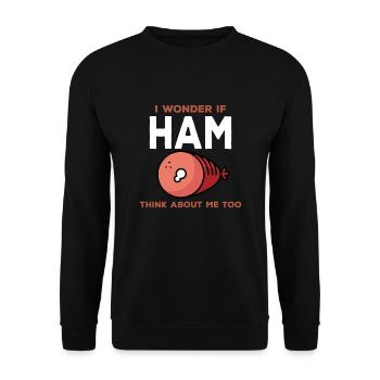 Cool design for ham lovers - Unisex Sweatshirt - black - Front - Alina (178cm) & Michal (187cm)
