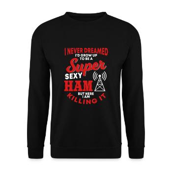 Amateur radio - Unisex Sweatshirt - black - Front - Alina (178cm) & Michal (187cm)