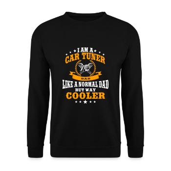 Lustiger Auto Tuner Vater - Unisex Pullover - Schwarz - Vorne - Alina (178cm) & Michal (187cm)