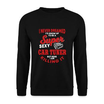 Conception amusante de tuner de voiture - Sweat-shirt Unisexe - noir - Devant - Alina (178cm) & Michal (187cm)