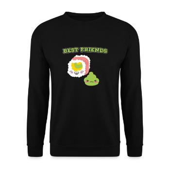 Chemise Wasabi et Sushi - Sweat-shirt Unisexe - noir - Devant - Alina (178cm) & Michal (187cm)