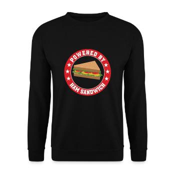 Propulsé par sandwich au jambon - Sweat-shirt Unisexe - noir - Devant - Alina (178cm) & Michal (187cm)